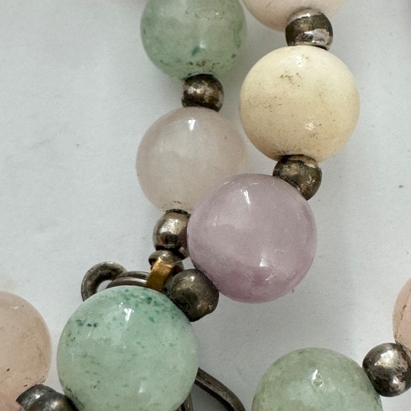 Vintage Beaded Necklace Rose Quartz Aventurine Amethyst Gemstone Natural 24" - Picture 8 of 15